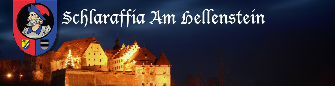 Bild vom Schloss Hellenstein mit dem Logo der Schlaraffia am Hellenstein e.V. Heidenheim an der Brenz